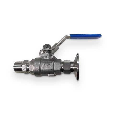 VALVE: Fast Flow Valve with 1" Tri Clamp Adapter - 0.5" BSPm