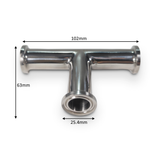 TEE: Tri Clamp Tee Piece - 0.75" - 2"