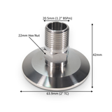 ADAPTER: Tri Clamp (2") - BSPm (0.5"-1")