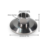ADAPTER: Tri Clamp (2") - BSPf (0.5"-1")