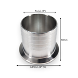 HOSETAIL: Tri Clamp 2" / Hose Barb 13-51mm