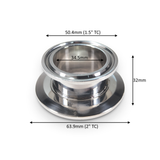 ADAPTER: Tri Clamp Reducer - 1.5" / 2" (Cone or Short)