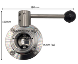VALVE: Tri Clamp Butterfly Valve with Pull Handle - 1", 1.5"