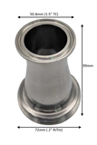 ADAPTER: Tri Clamp 1/1.5" to RJTm - 1/1.5"/2"